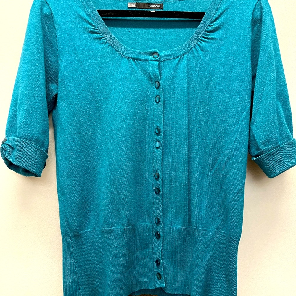 Green Button-Down Sweater